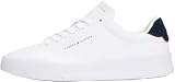 Tommy Hilfiger Court Sneaker Mujer Detail Essential de Piel, Blanco (White/Desert Sky), 40