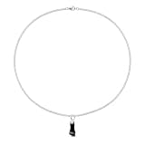 Yosei Colgante Higa Figa de Plata de Ley 925 con Azabache Negro Sintético 16 mm - Amuleto Protector contra el Mal de Ojo - Talismán de Buena Suerte - Figa 16 mm y cadena de plata 925 de 40 cm
