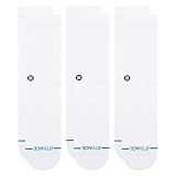 Stance Calcetines Crew Icon [paquete de 3], Blanco, Large