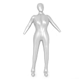 Maniquí inflable plateado para mujer, cuerpo completo, PVC, 165 cm de alto, articulaciones flexibles para exhibición de ferias comerciales minoristas de moda
