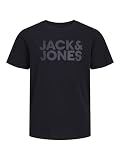JACK & JONES Jjecorp Logo tee SS O-Neck Sn Jnr - Camiseta para niño, Negro/Impresión: L - Negro, 164