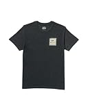 RVCA Camiseta de Punto Rojo para Hombre, Corte Entallado, Estilo Vintage, Color Rojo, Negro -, Medium