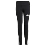 adidas Niñas Essentials 3 Stripes Leggings Tights, Black/White/White, 13-14 Years