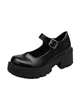 Mary Janes - Zapatos de Plataforma para Mujer - Tobillo - Zapatos góticos con Plataforma - Zapatos de Plataforma Gruesa - Zapatos de Vestir de Piel de Charol, Estilo 11, 36 EU
