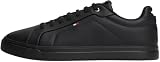 Tommy Hilfiger Court Sneaker Hombre Icon Light de Piel, Negro (Black), 42