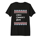 Agradable Travieso Navidad Ami Suéter Feo Camiseta Premium