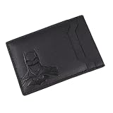 GRD9L-R Cartera Super Héroe de Piel con diseño de murciélago para Hombres y Mujeres – Estilo superhéroe, con Ranura para Tarjeta de identificación, Regalo Divertido para Padre, Marido o Novio (Negro)