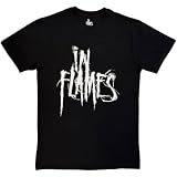 In Flames Logo Mono Oficial Camiseta para Hombre (Large)