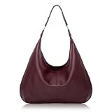 Aucuu Bolsos Hobo, Bolso Shopper Mujer, Bolso Bandolera Mujer de Cuero, PU Grande para Diario Trabajo Compras Shopper -Rojo vino