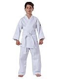KWON Karate Basic - Kimono de Artes Marciales Infantil, tamaño 130 cm, Color Blanco