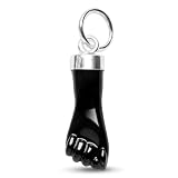Yosei Colgante Higa Figa de Plata de Ley 925 con Azabache Negro Sintético 16 mm – Amuleto Protector contra el Mal de Ojo – Talismán de Buena Suerte - 1 unidad