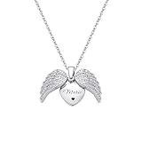 yrozvw Collar Personalizado Alas de Ángel de Acero Inoxidable para Ella