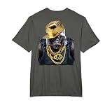 Gorila rapero en cadena dorada y gorra, estilo hip hop Camiseta