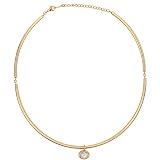 Mikovivi Collar Choker Chapado en Oro 18K con Colgante CZ para Mujer