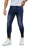 GINGTTO Vaquero Hombre Skinny Pantalón Slim Stretch Jean Azul 30W30L