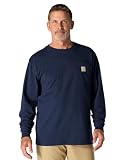 Carhartt Pocket T-Shirt de manga larga, Loose Fit, tejido grueso Para Hombre, Azul marino, XL