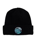 SANTA CRUZ Beanie Wave Dot Long Shoreman - Gorro unisex para patinar, Negro, One Size