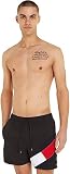 Tommy Hilfiger Bañador para Hombre SF Medium Drawstring Pernera Media, Negro (Black), L