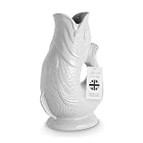 Wade Jarra de pescado, loza, emblemática herencia del Reino Unido, fabricada en Stoke-on-Trent, 1,2 L, color blanco
