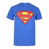 DC COMICS Camiseta Manga Corta Superman Logo Azul Royal XL