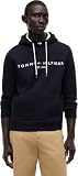 Tommy Hilfiger Hoodie Hombre Core Tommy Logo con Capucha, Azul (Sky Captain), XL