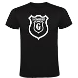 Camiseta Negra con Logo de Hombres G - Estilo Rock Español, Ropa Casual para Fans del Pop-Rock Retro (FR/ES, Letras, M, Regular, Regular, Negro)