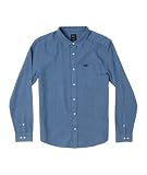 RVCA Camisa de sirsaca sin fin para hombre, Puerto/Mezclilla, Small