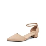 DREAM PAIRS Zapatos Vestir Tacón Bajo,Size 39,Desnudo,DWUMPU2569