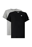 Champion Camisetas (Paquete de 2) Niños y Niños, Negro Gris Melange Claro, 11-12 Years