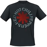 Red Hot Chili Peppers Stencil Black Hombre Camiseta Negro M 100% algodón Vorne Bedruckt Regular