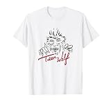 Teen Wolf Retro Vintage Eighties Werewolf Line Art Logo Camiseta