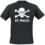 FC St. Pauli Skull Hombre Camiseta Negro M 100% algodón Regular