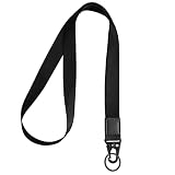 Vicloon Cordón Cuello para Key, Cordones de Insignia, con Hebilla de Olécranon, Correa para Cuello, Llavero Cordón, para Llavero, Tarjeta de Estudiante, Tarjeta de Autobús - Negro