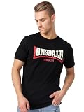 Lonsdale London Two Tone Hombre Camiseta Negro 100% algodón Regular