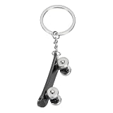 PATIKIL Llavero de Skateboard Mini Llavero de Skateboard para Bolsos Negro