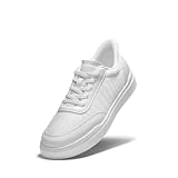 Bruno Marc Zapatos Vestir Hombre Verano Zapatillas Casual Transpirables con Cordones Elásticos Slip-in Suela EVA,Size 43.5,Blanco,BMUMFN2521