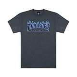 Thrasher Flame Camiseta, Unisex Adulto, Dark Heather, M