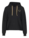 Pieces Pcchilli LS Heart Sudadera con Capucha Noos BC, Negro, XL