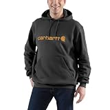 Carhartt Signature Logo Sweatshirt, Sudadera Hombre, Gris Carbón Jaspeado, M