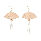CALLARON Pendientes De Abanico Para Mujer 2 Piezas Pendientes Creativos Colgantes Con Perlas Joyería Ligera Para Fiesta Boda Compromiso Y Uso Diario