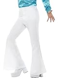 Smiffys Pantalones de campana para hombre de color blanco Halloween, Carnaval