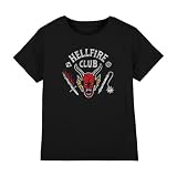 Stranger Things Hellfire Club Invert Camiseta Infantil, Negro, 12–13 A