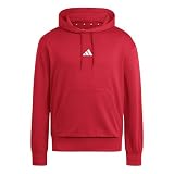 adidas Men's Essentials Feelcozy Fleece Hoodie Active Maroon/White L L