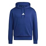 adidas Men's Essentials Feelcozy Fleece Hoodie Dark Blue/White L L
