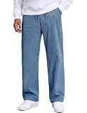 COOFANDY Pantalones Pana Hombre Casual Pantalón Cord Azul S | Cintura Elástica, Cordón Ajustable, 3 Bolsillos, Tejido de Pana Cómodo, Pantalón Cord Casual
