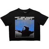 Rock Off officially licensed products Ladies Crop Top Billie Eilish HMHAS Tracklist Camiseta de Mujer Oficial (Small)
