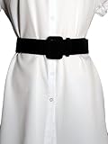 LANOBA Cinturón de terciopelo de cintura ancha para mujer, cinturón de cintura alta vintage para vestido, 5 cm de ancho y 106 cm de largo, Negro -, Talla única