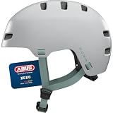 ABUS Casco de Bicicleta XOXO, Casco Urbano Estilo Skater, Talla L, Gris | Casco minimalista con acolchado Tube en barbilla, almohadillas lavables y slider ajustable para jóvenes y adultos