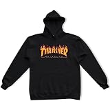 Thrasher Flame Logo Camiseta, Unisex Adulto, Negro (Black), S