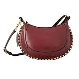 GIJMZY Bolso clásico con remaches dorados, diseño de media luna, bolso hombro Retro forma bola cuero Pu cremallera(Red)